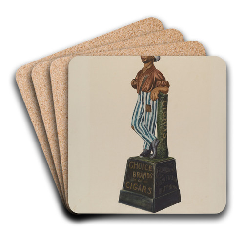 Cigar Store Figure by Einar Heiberg Art Drink Coaster set