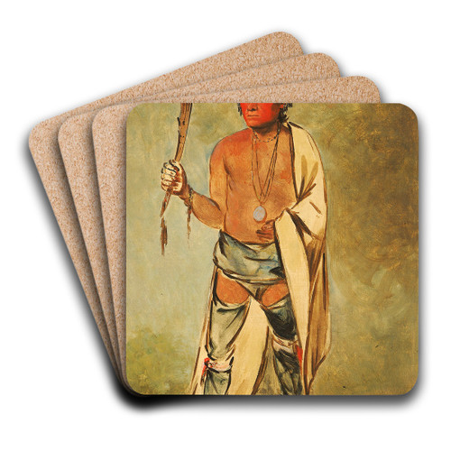 Naugh-High-Hee-Kaw, He Who Moistens The Wood by George Catlin Art Drink Coaster set
