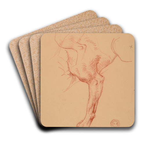 tude de patte de chien by Jacques-Raymond Brascassat Art Drink Coaster set