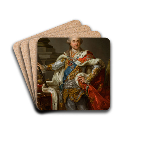 Portrait of Stanislaus Augustus Poniatowski in Coronation Robes by Marcello Bacciarelli Drink Coasters - set of 4 Portrait of Stanislaus Augustus Poniatowski in Coronation Robes by Marcello Bacciarelli Drink Coasters - set of 4