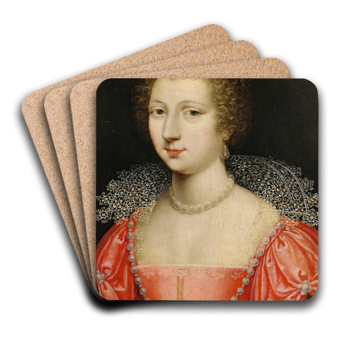 Portrait of a Lady by Circle of Claude Druet Art Drink Coaster set