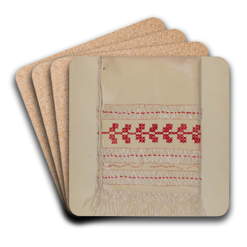Linen Towel by Eva Wilson Art Drink Coaster set