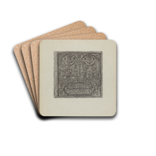 Pa. German Stove Plate by Elmer G. Anderson Drink Coasters - set of 4