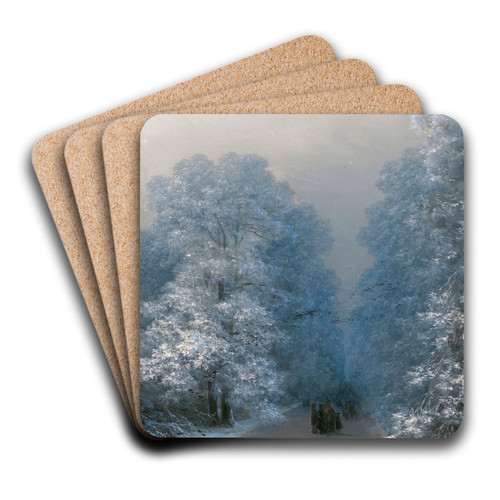 Winter Landscape by Ivan Konstantinovich Aivazovsky Art Drink Coaster set