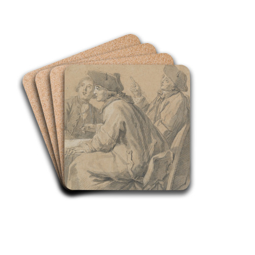 Three Men at a Table by Etienne Jeaurat Drink Coasters - set of 4 Three Men at a Table by Etienne Jeaurat Drink Coasters - set of 4