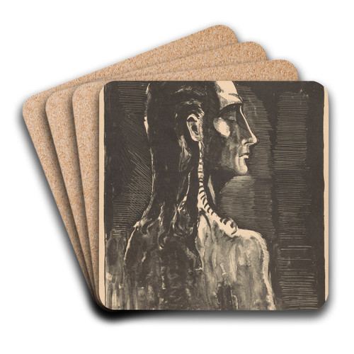 Figuur met gesloten ogen by Lodewijk Schelfhout Art Drink Coaster set Figuur met gesloten ogen by Lodewijk Schelfhout Art Drink Coaster set