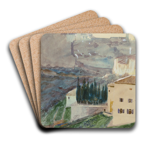 View of Siena by Max Klinger Art Drink Coaster set