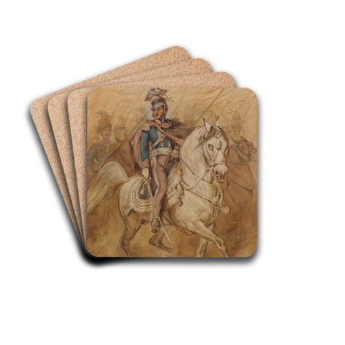 General Poniatowski by Juliusz Kossak Drink Coasters - set of 4 General Poniatowski by Juliusz Kossak Drink Coasters - set of 4