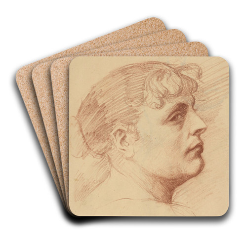 Hlava mladej eny by kos Aranyossy Art Drink Coaster set