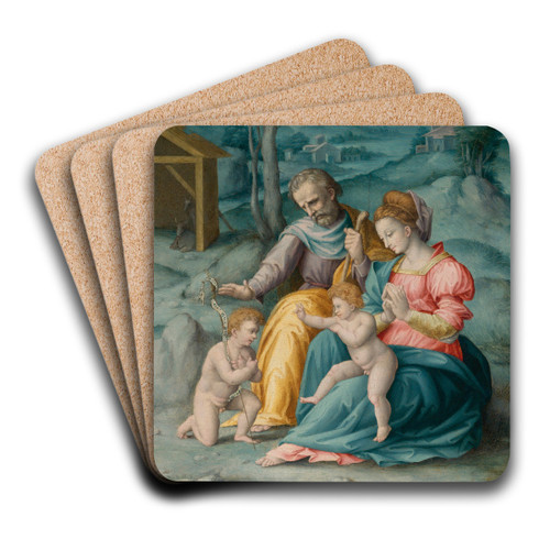 The Holy Family Withtheinfant Saint John The Baptist by Bacchiacca Art Drink Coaster set