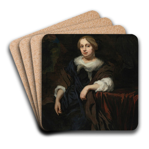 Portrait of a lady by Nicolaes Maes Art Drink Coaster set