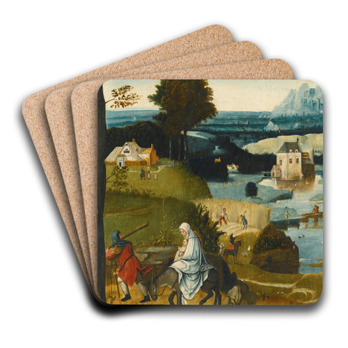The Flight Into Egypt by Follower of Cornelis Massys Art Drink Coaster set