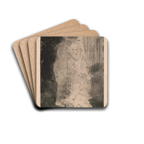 Standing nude with towel by Mary Cassatt Drink Coasters - set of 4