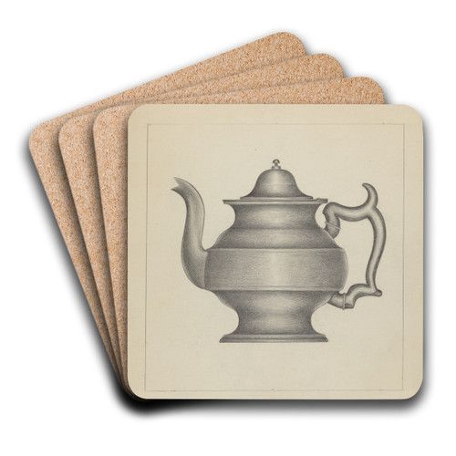 Pewter Teapot by Rollington Campbell Art Drink Coaster set