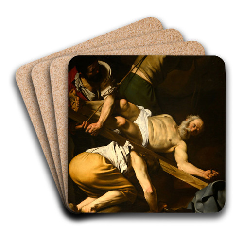 Crucifixion of St. Peter by Caravaggio Art Drink Coaster set