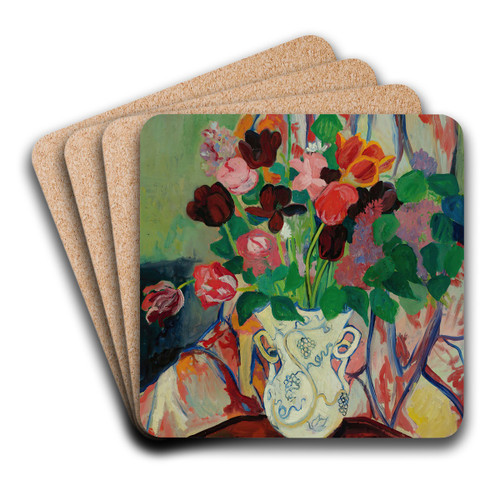 Bouquet De Tulipes by Suzanne Valadon Art Drink Coaster set Bouquet De Tulipes by Suzanne Valadon Art Drink Coaster set
