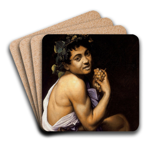 Young Sick Bacchus by Caravaggio Art Drink Coaster set
