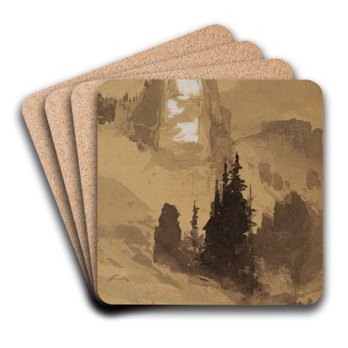 Yellowstone by Thomas Moran Art Drink Coaster set