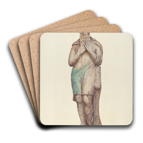 Circus Wagon Figure - Pan by John Collins Art Drink Coaster set