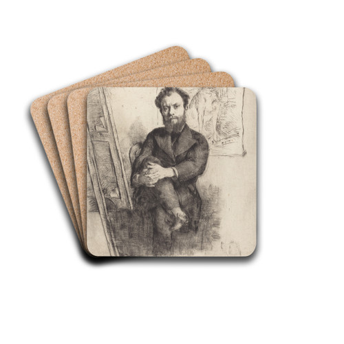 comte Lepic, 1876 by Marcellin-Gilbert Desboutin Drink Coasters - set of 4