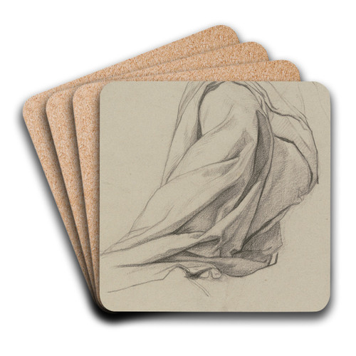 Weiblicher Akt mit ber die Beine drapiertem Tuch by Victor Mller Art Drink Coaster set