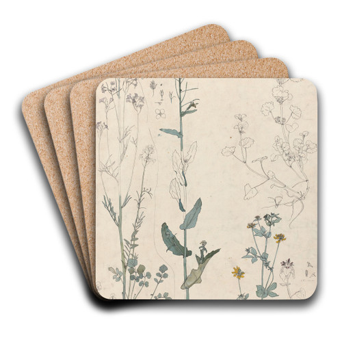Studies van planten by Theo Nieuwenhuis Art Drink Coaster set