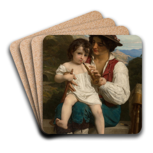 La leon de flte by William Bouguereau Art Drink Coaster set