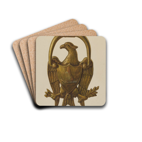 Door Knocker by Wayne White Drink Coasters - set of 4 Door Knocker by Wayne White Drink Coasters - set of 4