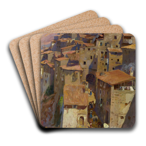 Anticoli by Hans (Johann) Ludwig Lendorff Art Drink Coaster set