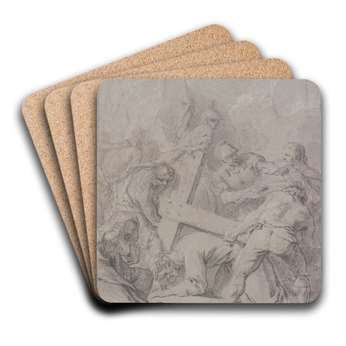 Bearing of the Cros by Pierre Subleyras Art Drink Coaster set
