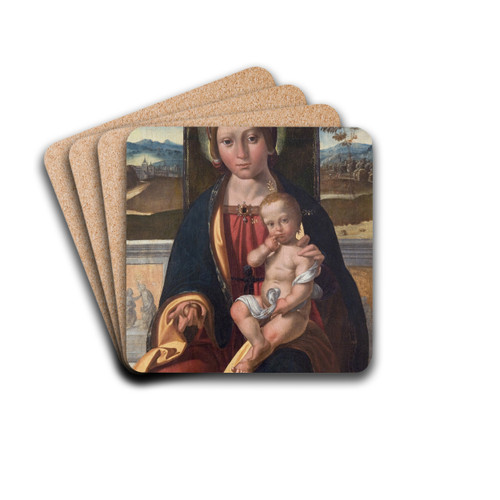 The Virgin and Child by Benvenuto Tisi Drink Coasters - set of 4