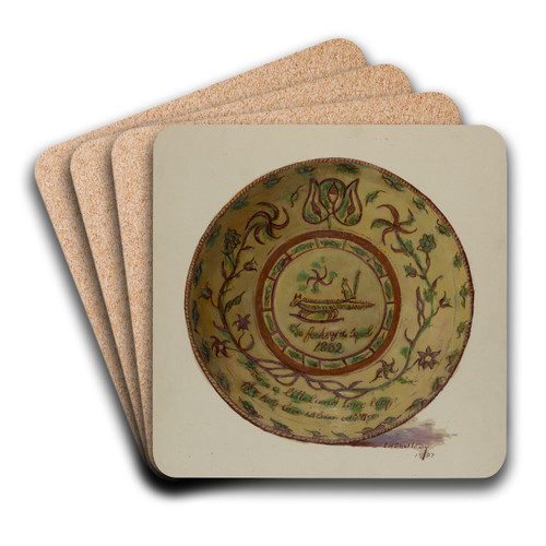 Pa. German Dish by Eugene Shellady Art Drink Coaster set