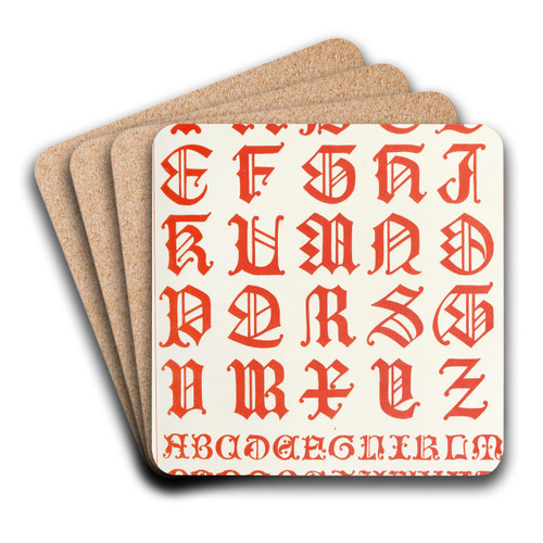 Alphabets 2 by Augustus Pugin Art Drink Coaster set