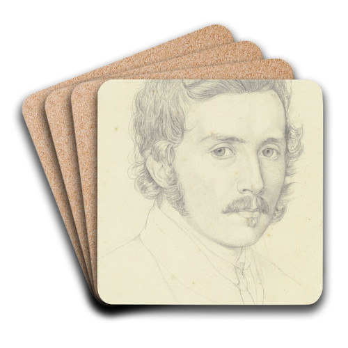 Bildnis des Frankfurter Landschaftsmalers Johannes Thomas by Nikolaus Hoff Art Drink Coaster set