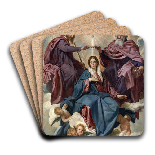 La Coronacin De La Virgen by Diego Velzquez Art Drink Coaster set