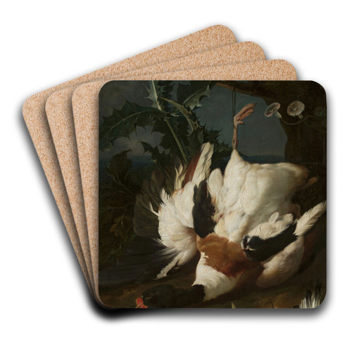 Dead drake by Jan Weenix Art Drink Coaster set Dead drake by Jan Weenix Art Drink Coaster set