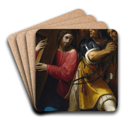 Christ Carrying The Cross by Jacopo Ligozzi Art Drink Coaster set