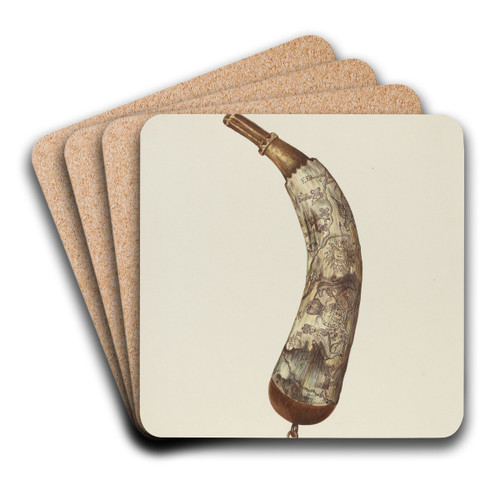 Powder Horn by Edith Towner Art Drink Coaster set
