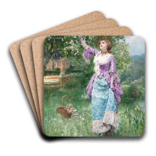 Spring blooms by Henry John Yeend King Art Drink Coaster set