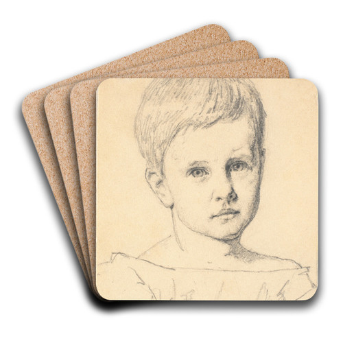 Portrt af Sophie Frimodt som barn by Christen Kbke Art Drink Coaster set