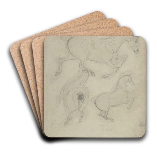 Studies of Horses by Eugne Delacroix Art Drink Coaster set
