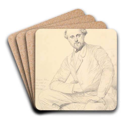 Henri Lehmann by Jean Auguste Dominique Ingres Art Drink Coaster set