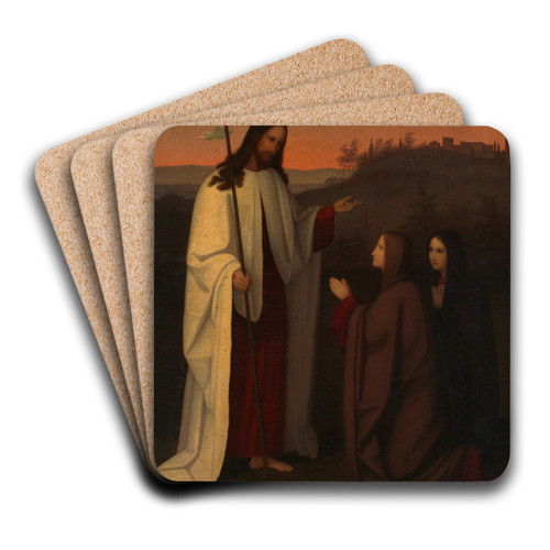 Der Auferstandene erscheint den beiden Marien by Georg Philipp Schmitt Art Drink Coaster set