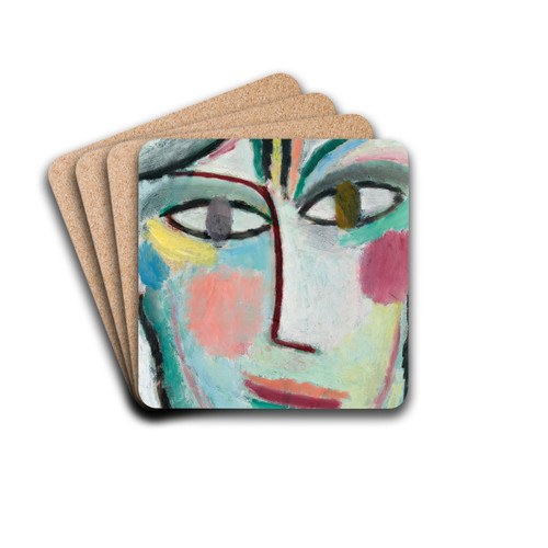 Head Of A Woman, Femina by Alexej von Jawlensky Drink Coasters - set of 4
