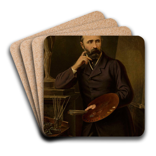 Posthumous portrait of Jzef Simmler by Franciszek Mielnicki Art Drink Coaster set Posthumous portrait of Jzef Simmler by Franciszek Mielnicki Art Drink Coaster set