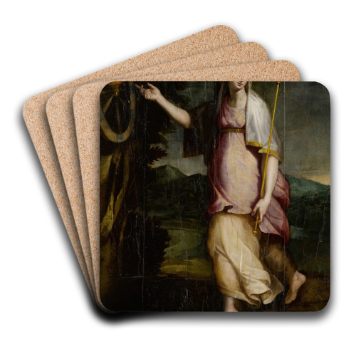 Allegorical Figure, Probably Prudence by Lorenzo Sabatini Art Drink Coaster set