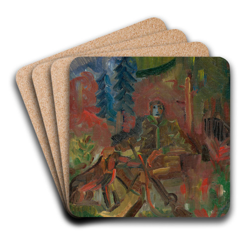 Resting Huntsman by Arnold Peter Weisz-Kubnan Art Drink Coaster set