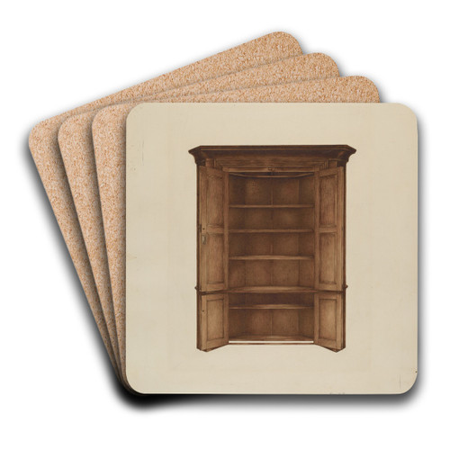 Corner Cupboard by George V. Vezolles Art Drink Coaster set