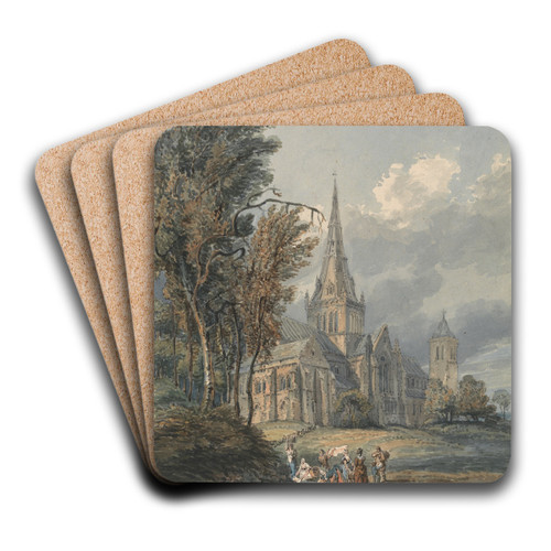 Glasgow Cathedral by Thomas Girtin Art Drink Coaster set