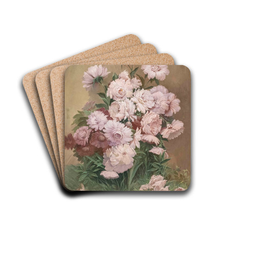 Blumenstck mit Pfingstrosen by Emil Czech Drink Coasters - set of 4